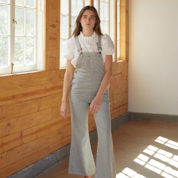 Christy Dawn Pants - Christy Dawn railroad stripe Billy overall 70s bootcut overall coverall size 28
